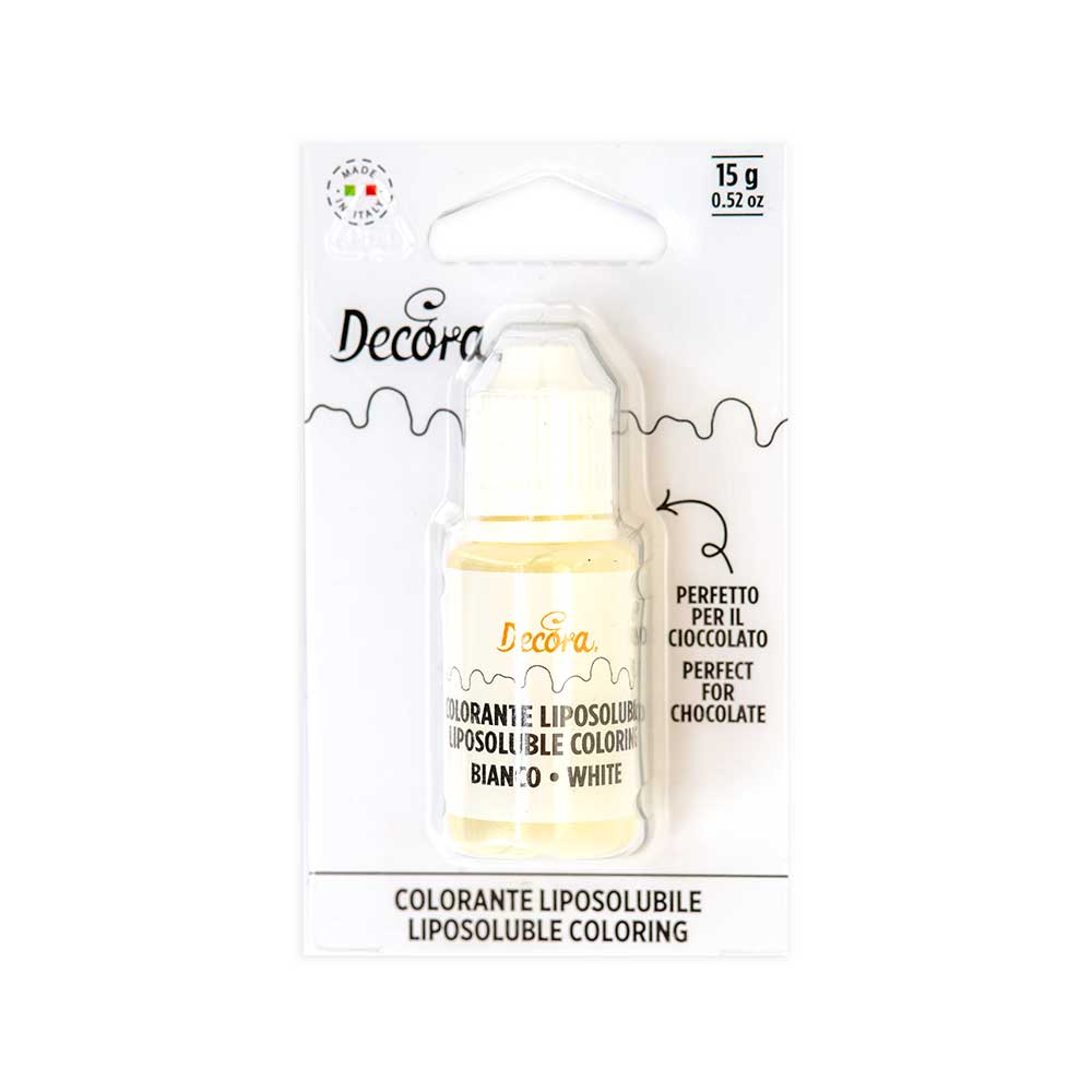 Decora fettoppløselig matfarge -Hvit- 15g