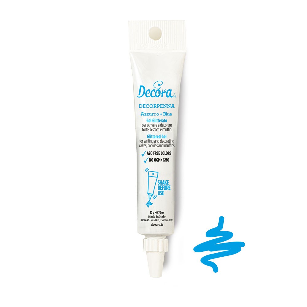 Decora pyntegele, glitter -Lyseblå- 20g