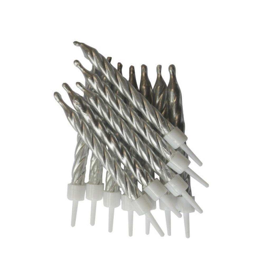 Kakelys sølvspiral pk/12