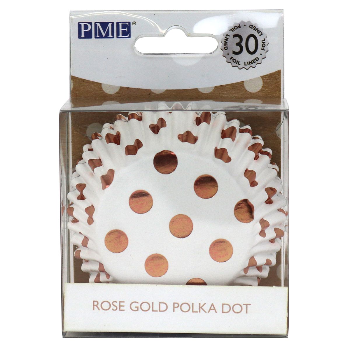 PME muffiinsformer rosegull polkadotter