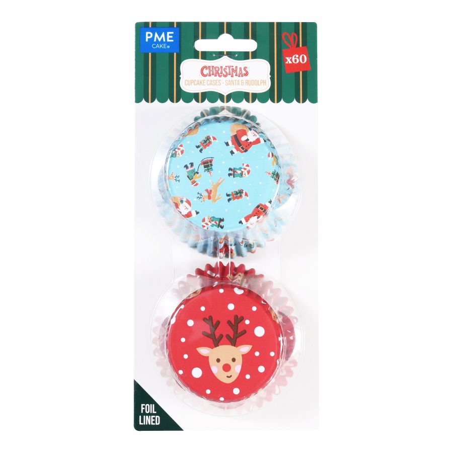 Julemuffinsformer med folie - Nissen & Rudolf, pk/60