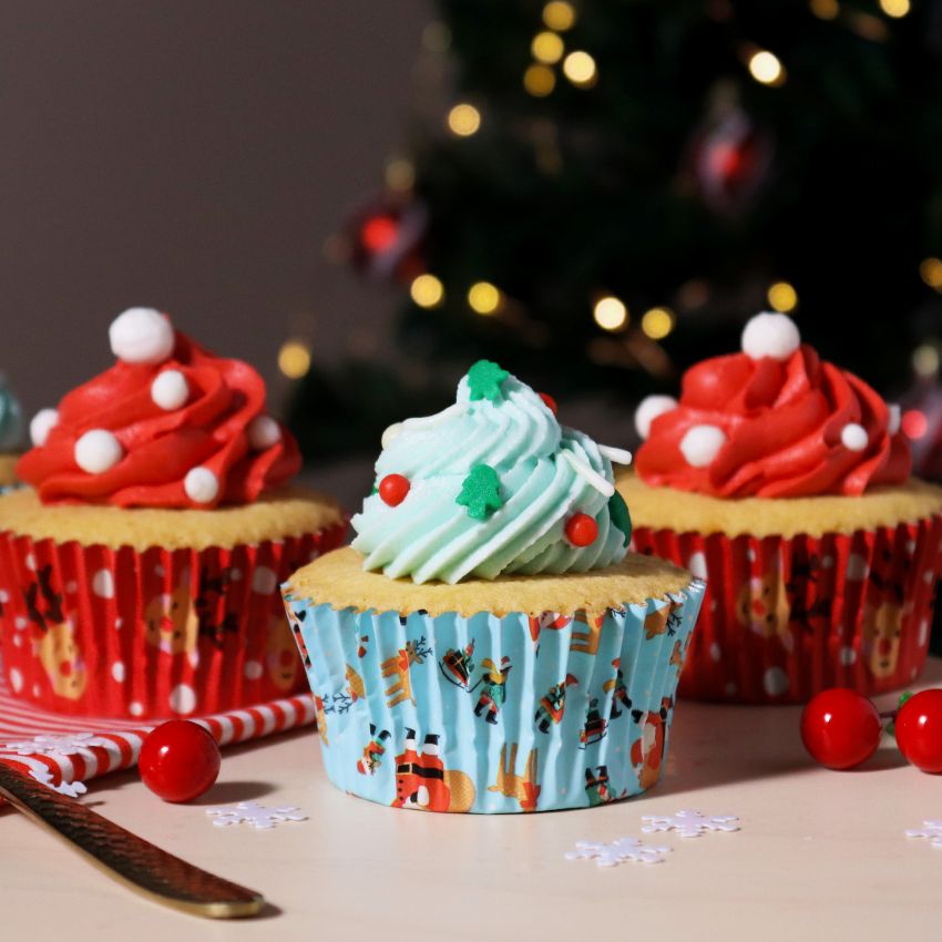 Julemuffinsformer med folie - Nissen & Rudolf, pk/60