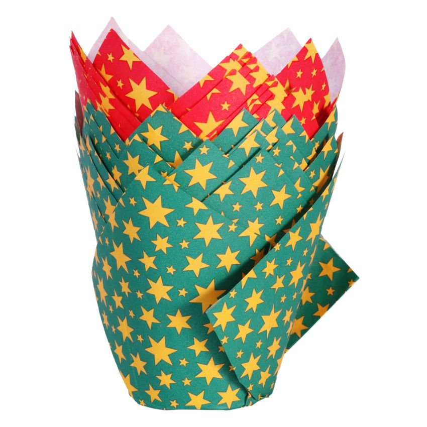 Tulipan muffinsformer - Stjerner, pk/24