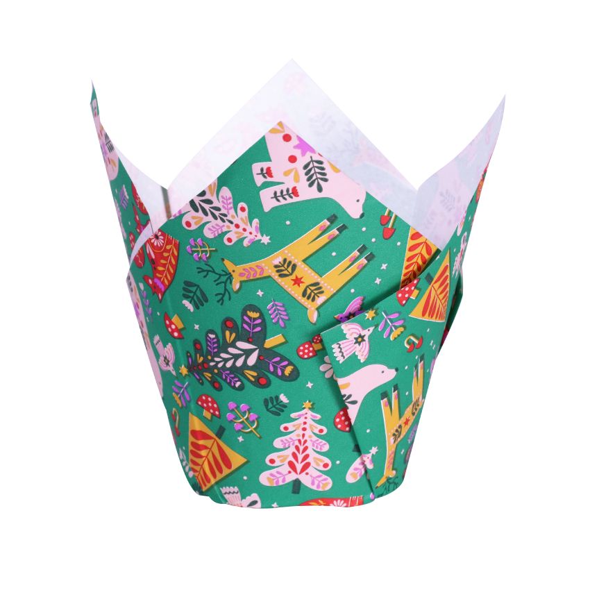 Tulipan julemuffinsformer - Nøtteknekker og reinsdyr, pk/24