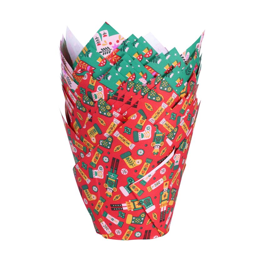 Tulipan julemuffinsformer - Nøtteknekker og reinsdyr, pk/24