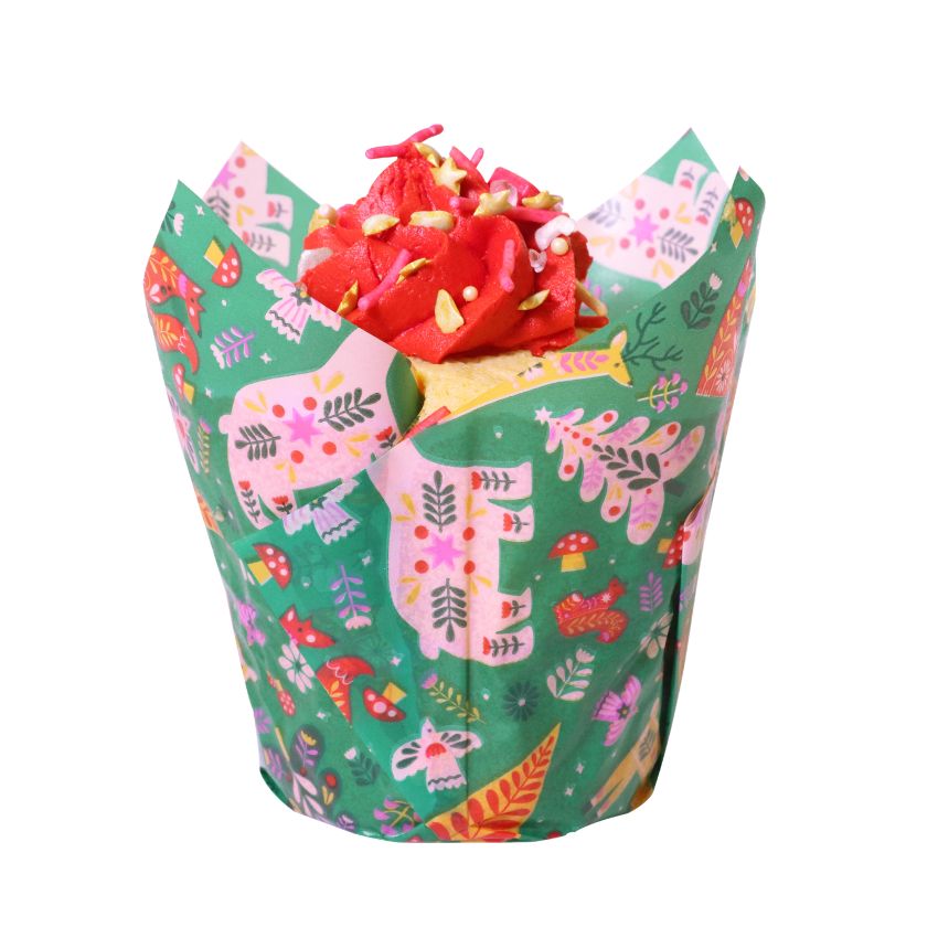 Tulipan julemuffinsformer - Nøtteknekker og reinsdyr, pk/24