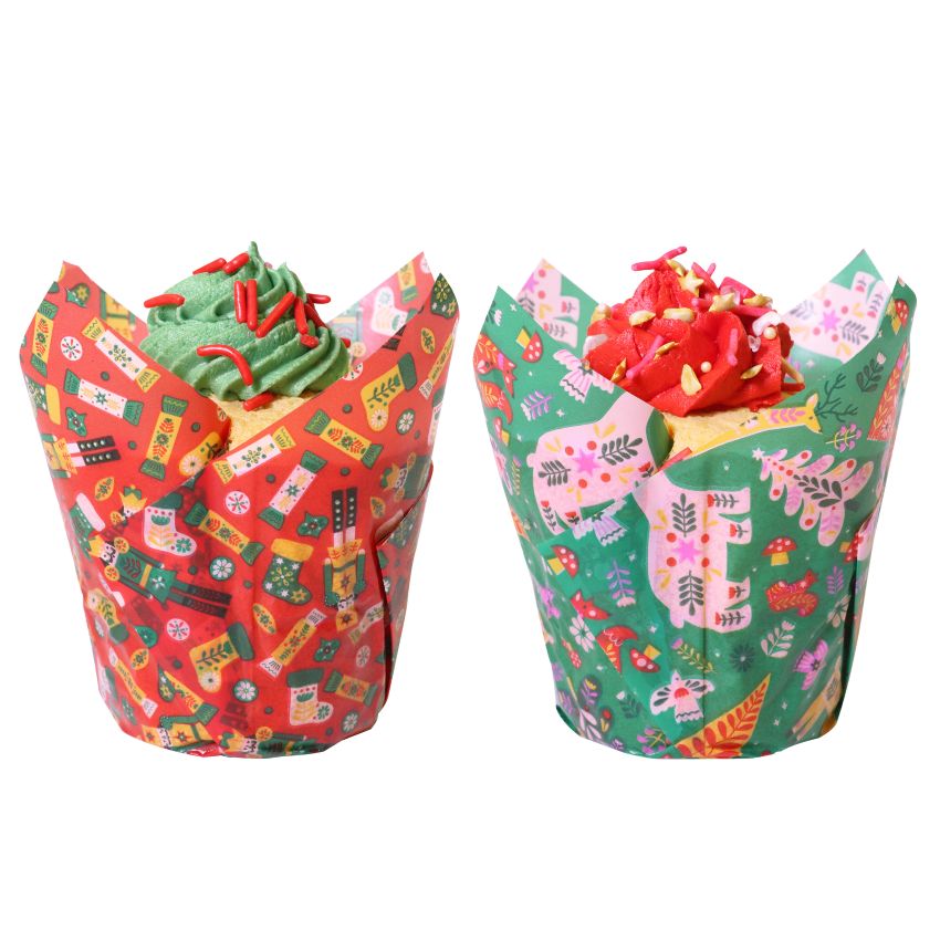 Tulipan julemuffinsformer - Nøtteknekker og reinsdyr, pk/24