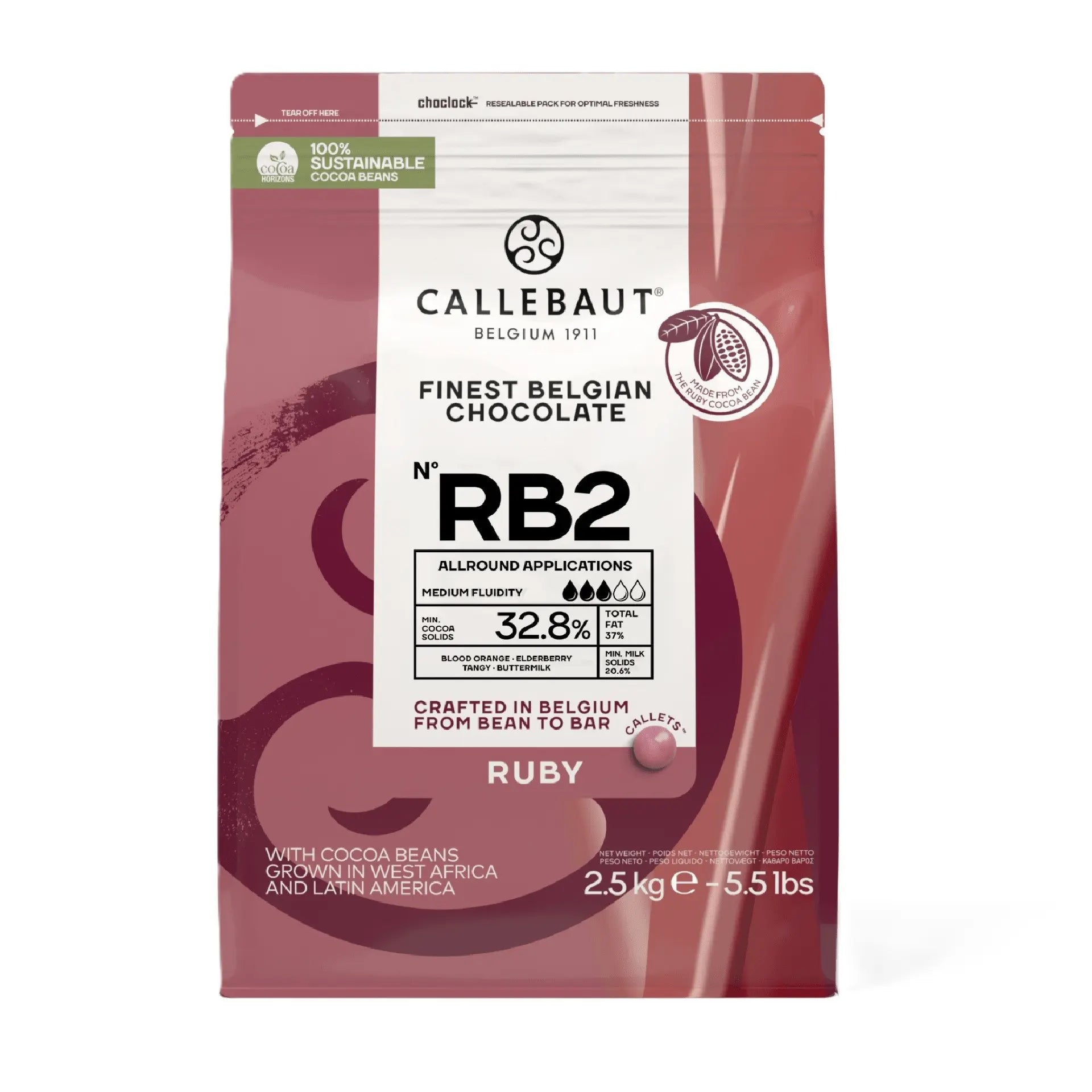 Callebaut sjokolade -Ruby- RB2, 2,5kg