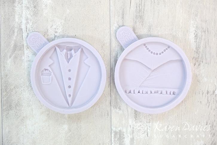 Karen Davies silikonform brudepar bride and groom cupcake bryllup