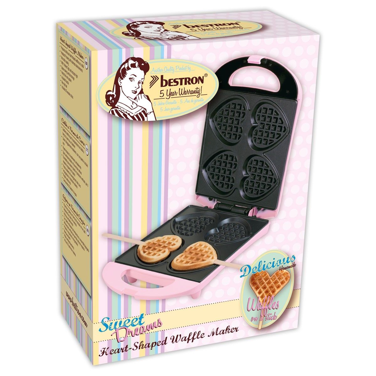 Bestron Sweet Dreams - Vaffeljern, vaffel på pinne