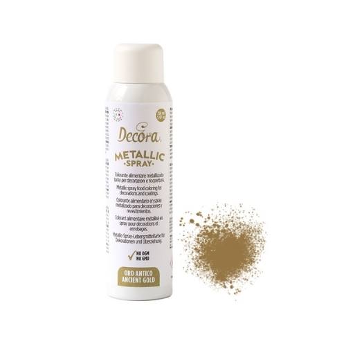 Decora metallic spiselig fargespray i antikk gull