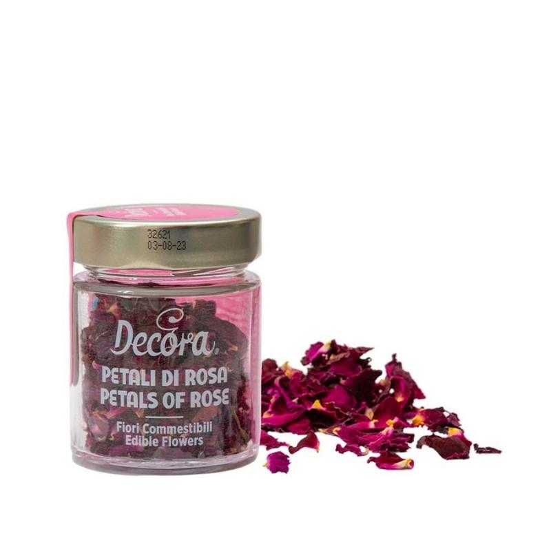 Decora spiselige roseblad rosa og gul
