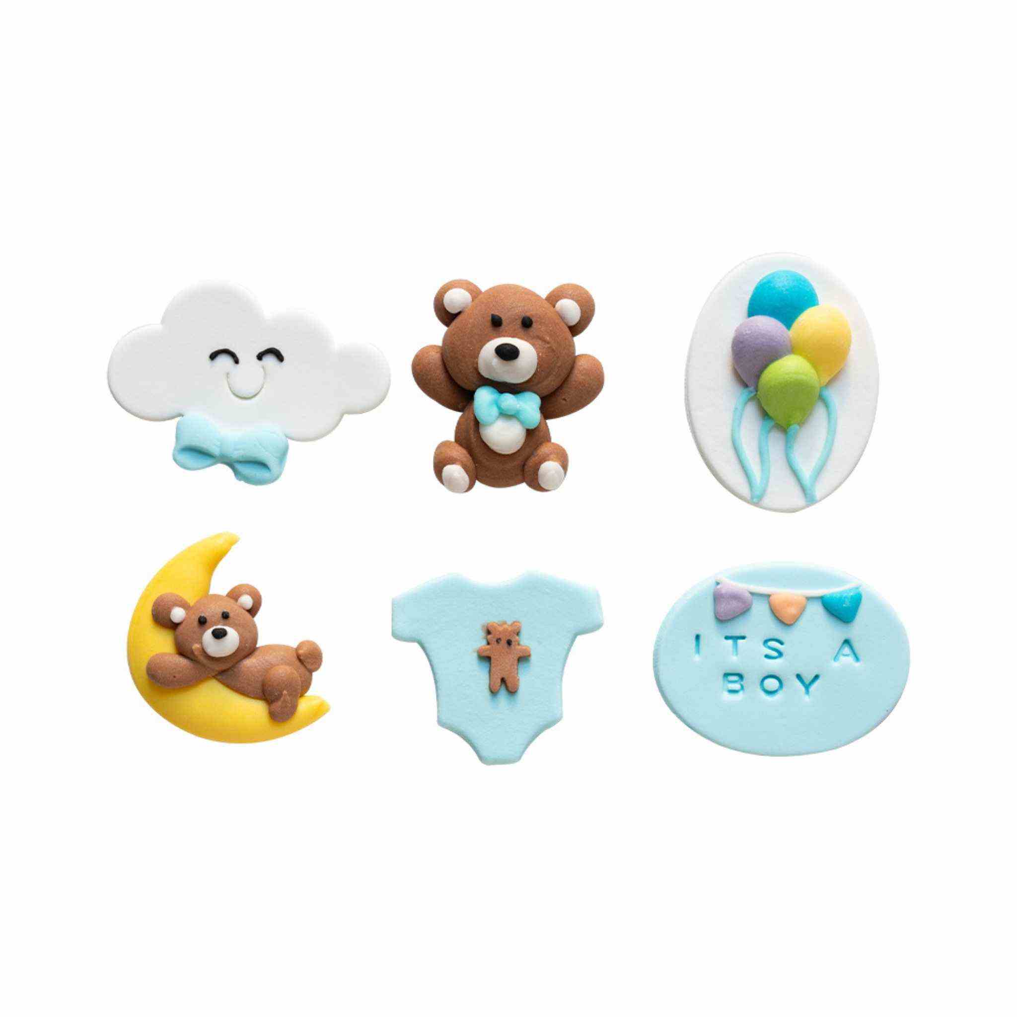 Decora Spiselig Kakepynt Blå -Baby- pk/6