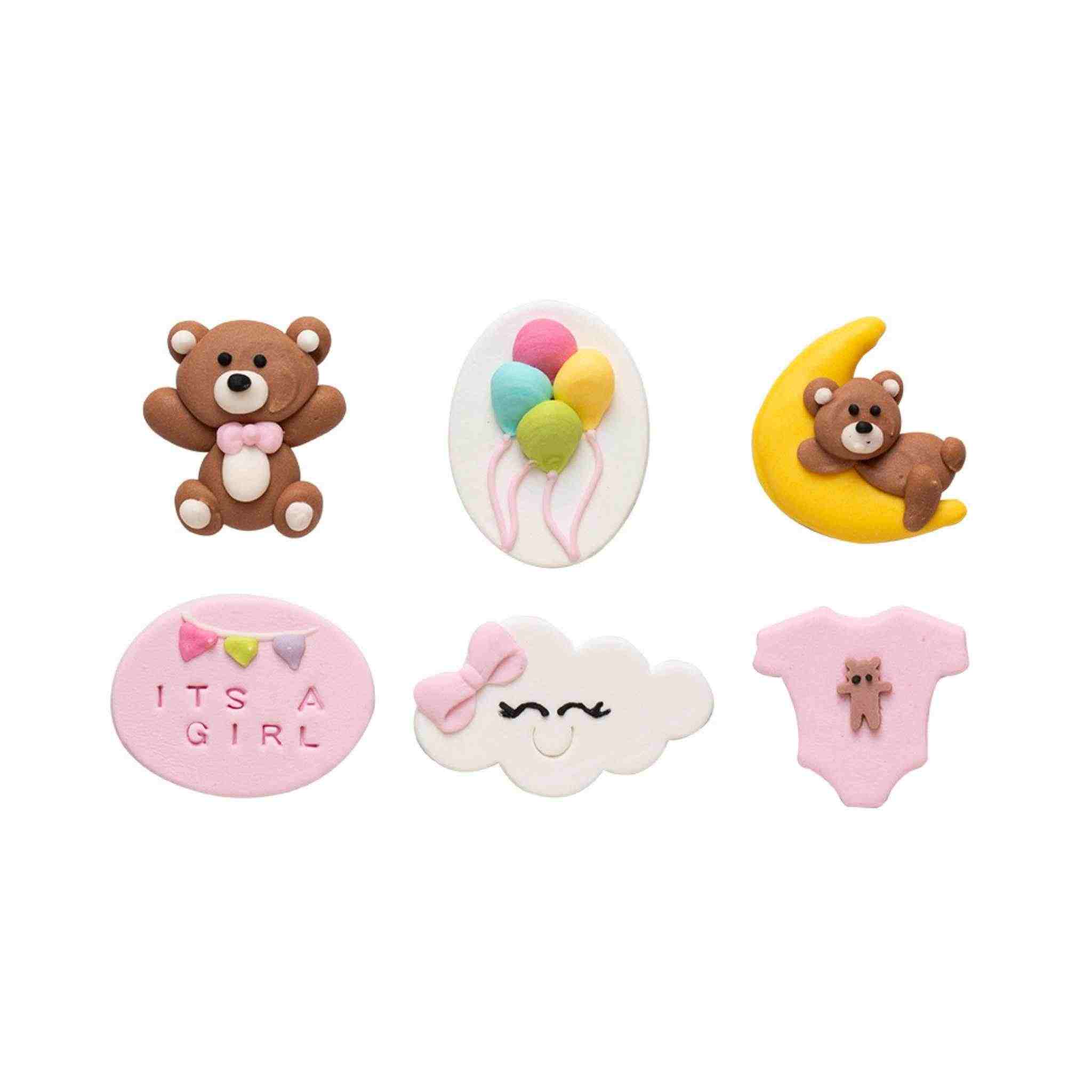 Decora Spiselig Kakepynt Rosa -Baby- pk/6