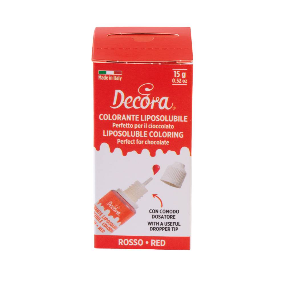Decora fettoppløselig matfarge -Rød- 15g
