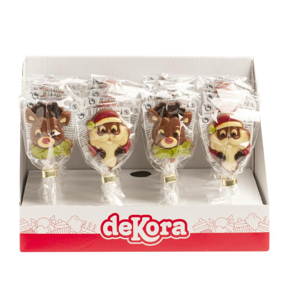 lollipop til jul av melkesjokolade