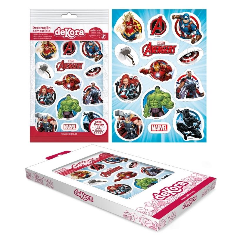Spiselige cupcakesdekorasjoner -wafer- Avengers pk/12