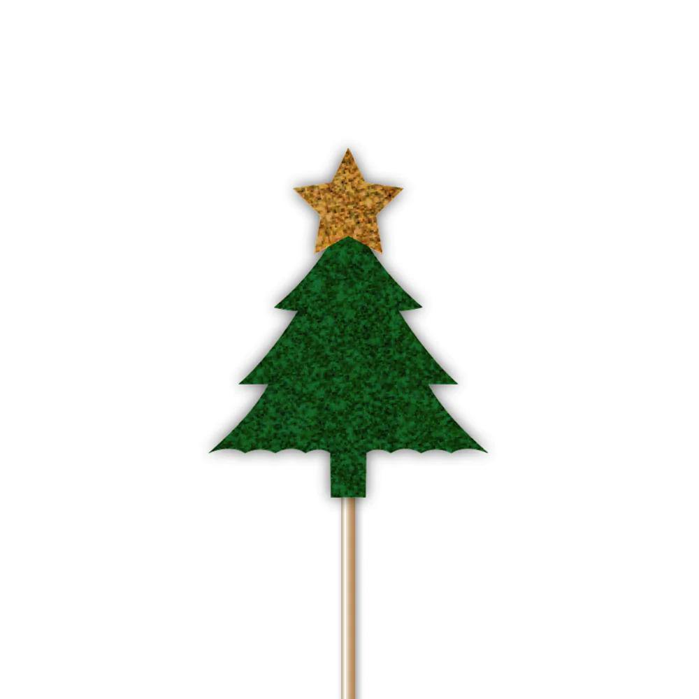 cupcaketopper til jul av glitrende juletrær