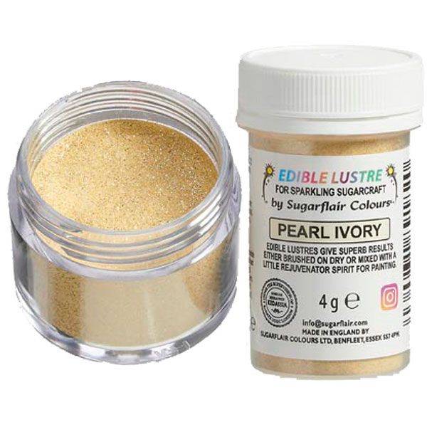 Sugarflair spiselig glitter Pearl Ivory, 2g