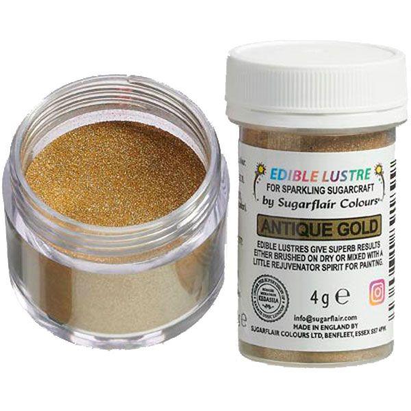 Sugarflair spiselig glitter Antique Gold, 4g