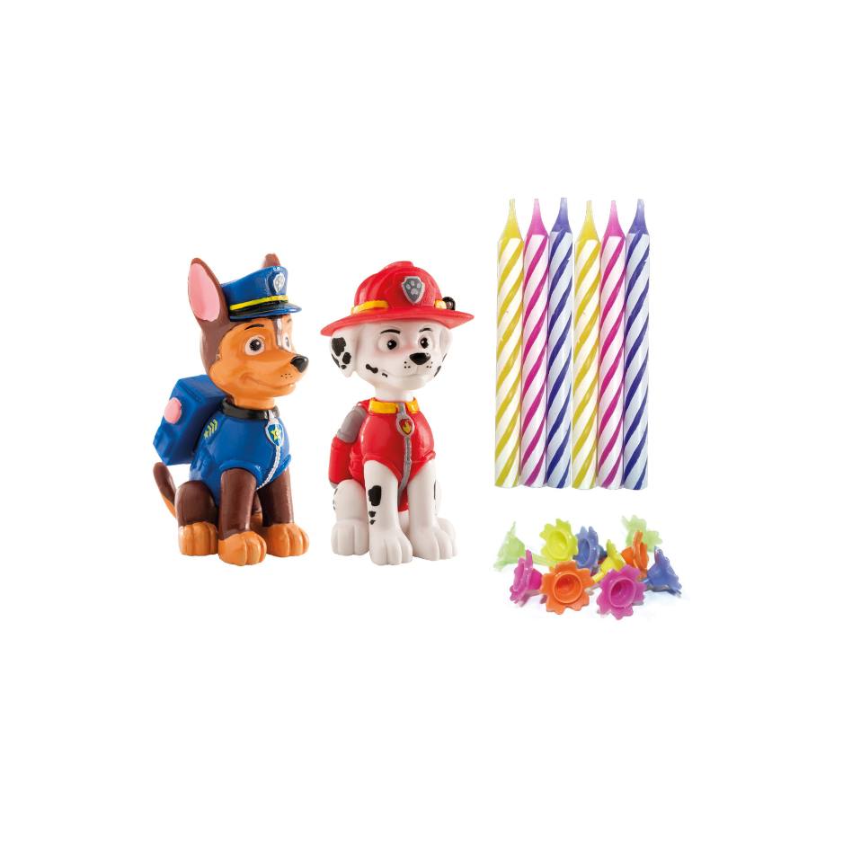 bursdagskakelys med figurer av chase og marshall