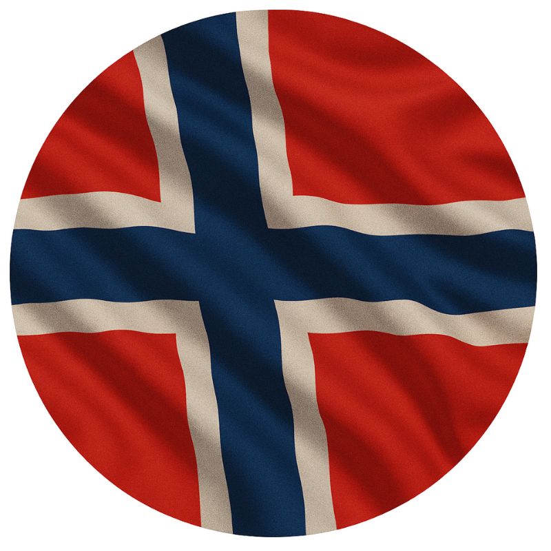 Kakebilde -Norsk flagg- Rund 20cm
