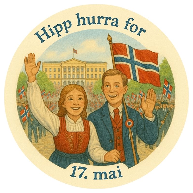 Kakebilde -17.mai i Oslo- Rund 20cm