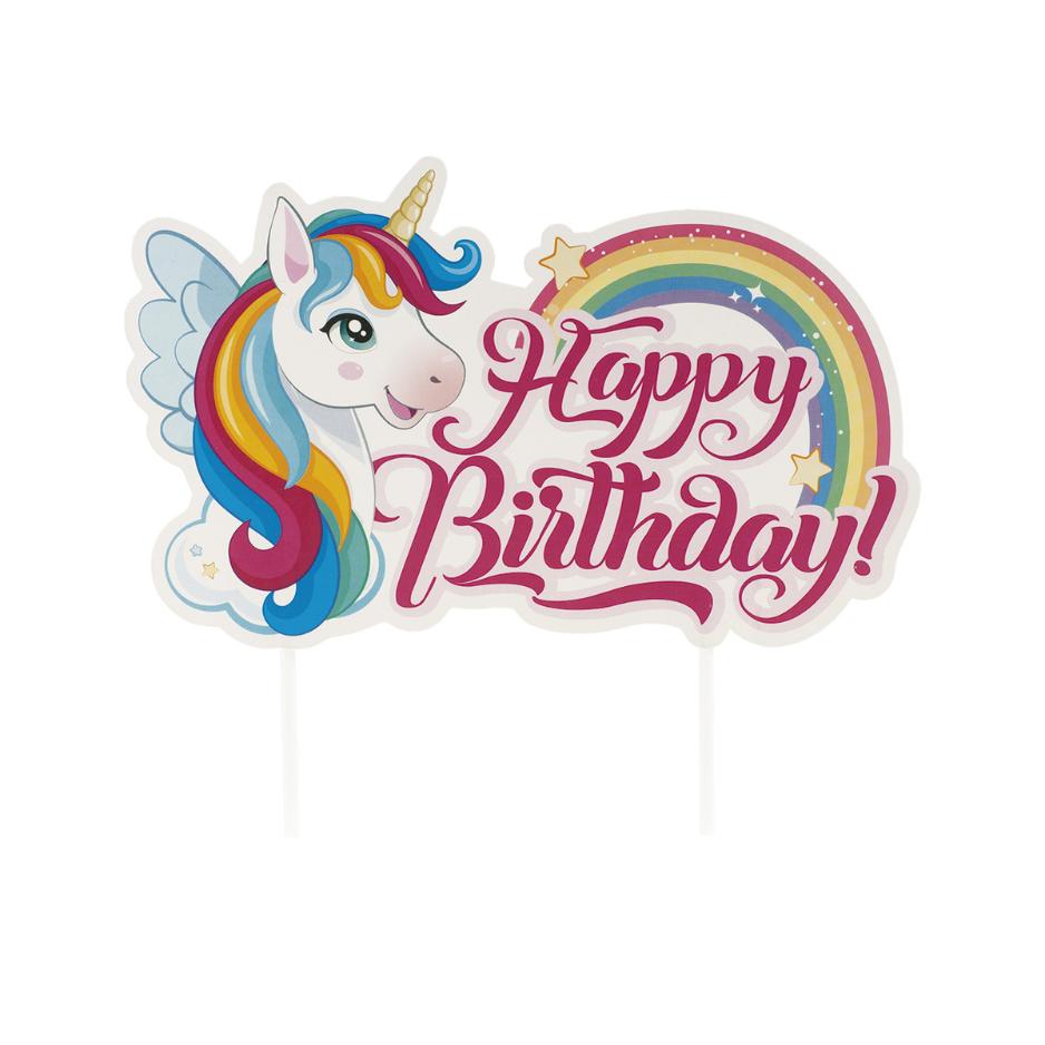 happy birthday enhjørning kaketopp