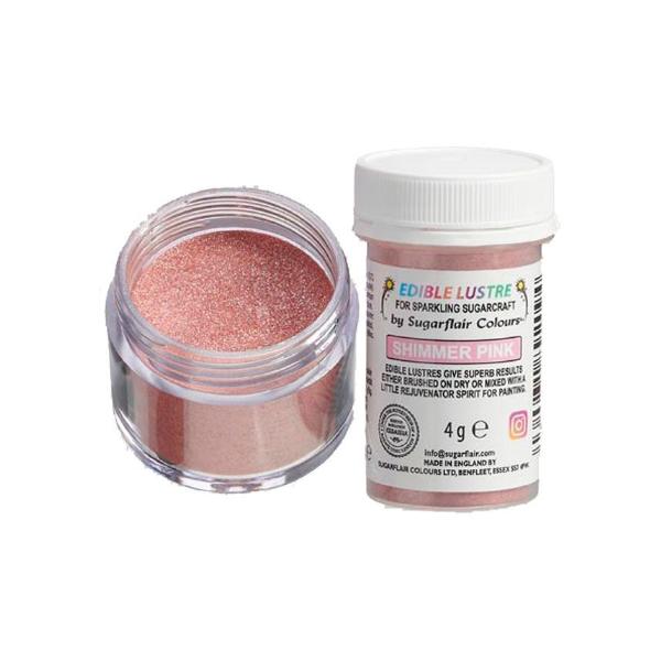 sugarflair edible lustre shimmer pink