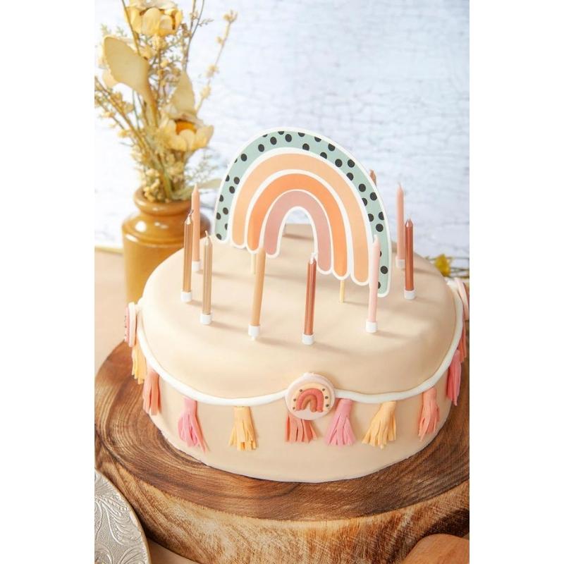 Creative Party bursdagslys i gull, beige og rosa metalltoner