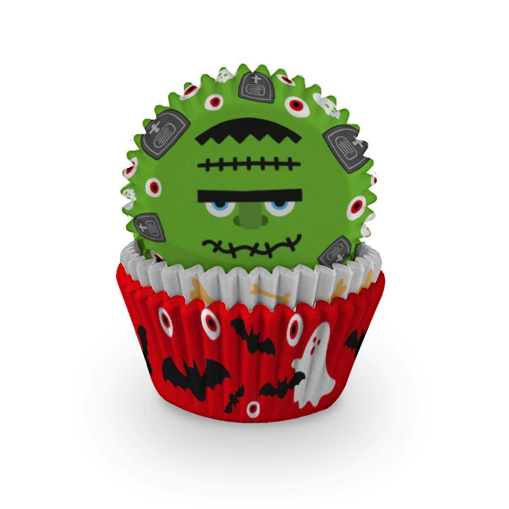 Muffinsformer med frankenstein og dracula