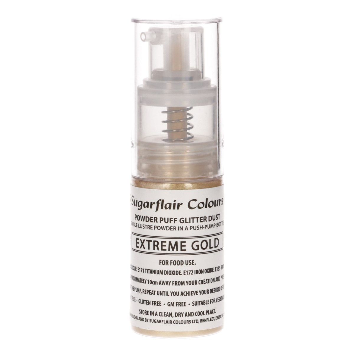 Sugarflair glitterspray pumpe - extreme gold