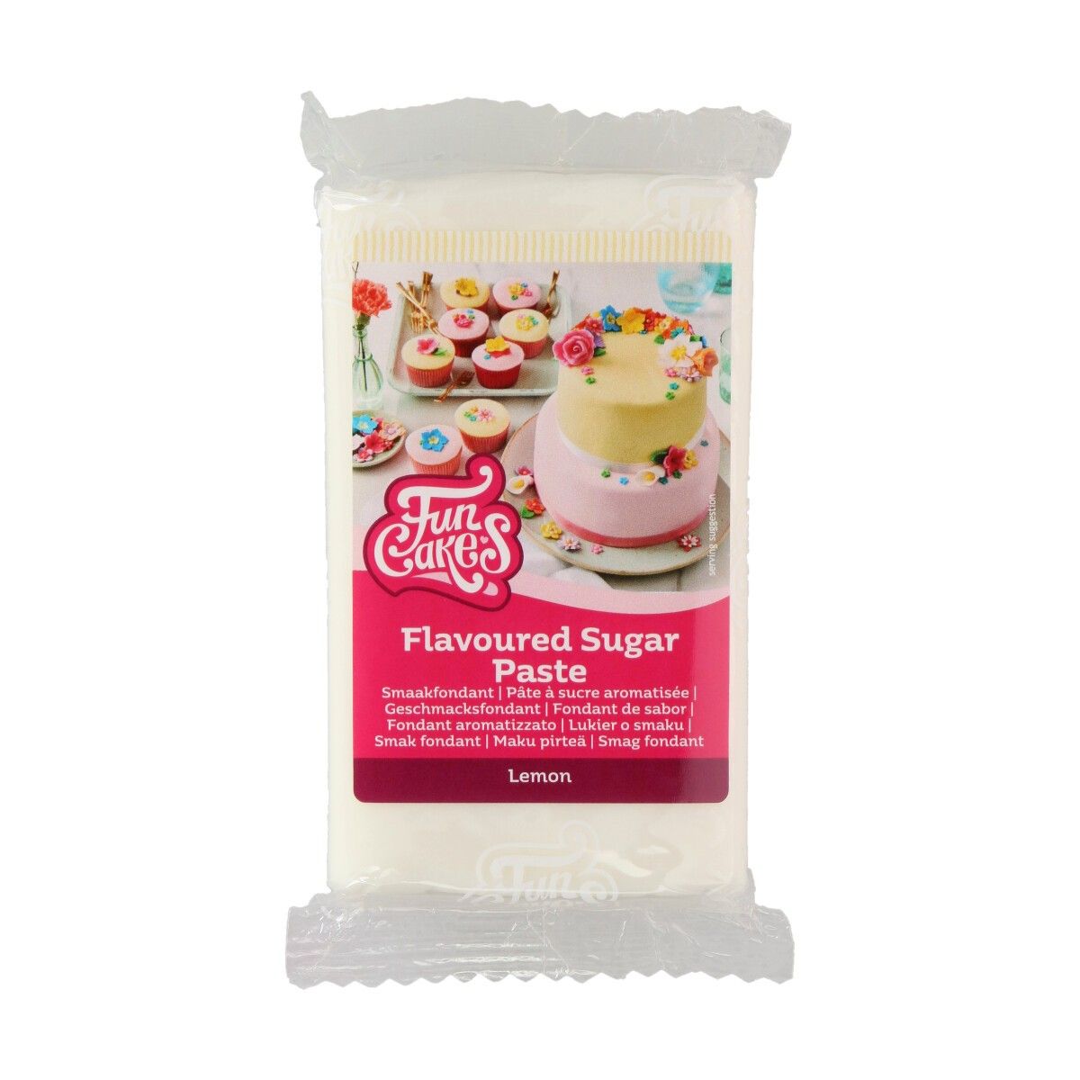 Hvit fondant med sitronsmak fra FunCakes, 250g