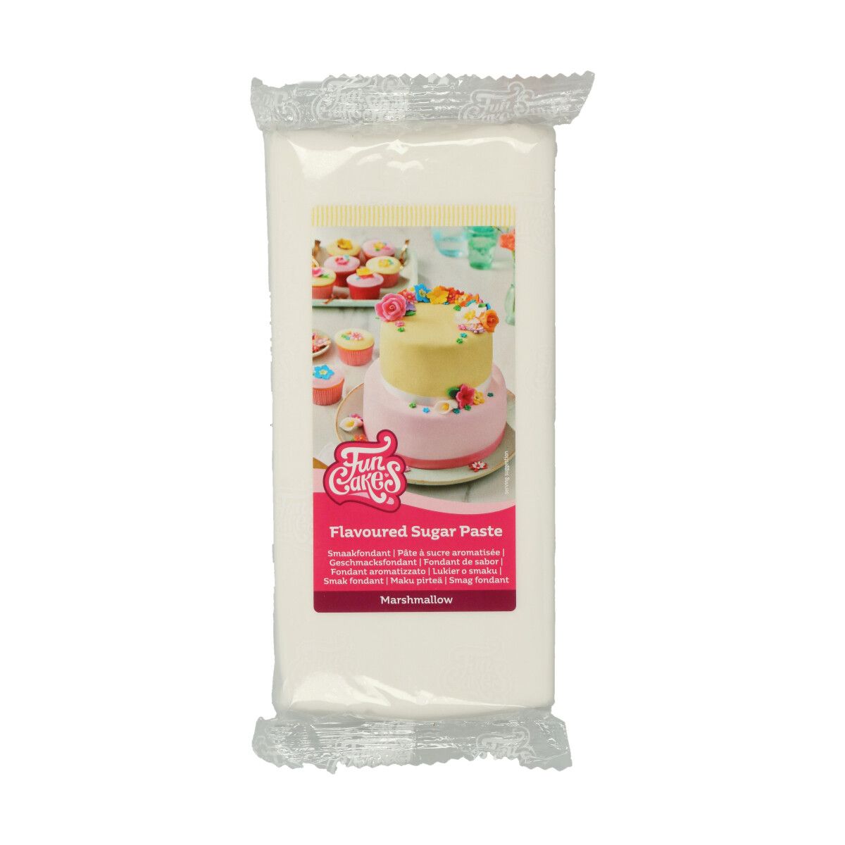 hvit fondant med marsmallow smak