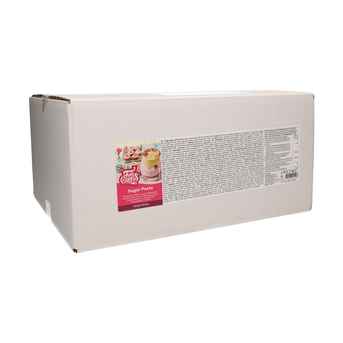 Hvit Fondant fra FunCakes, 12,5kg (5x2,5kg) 1