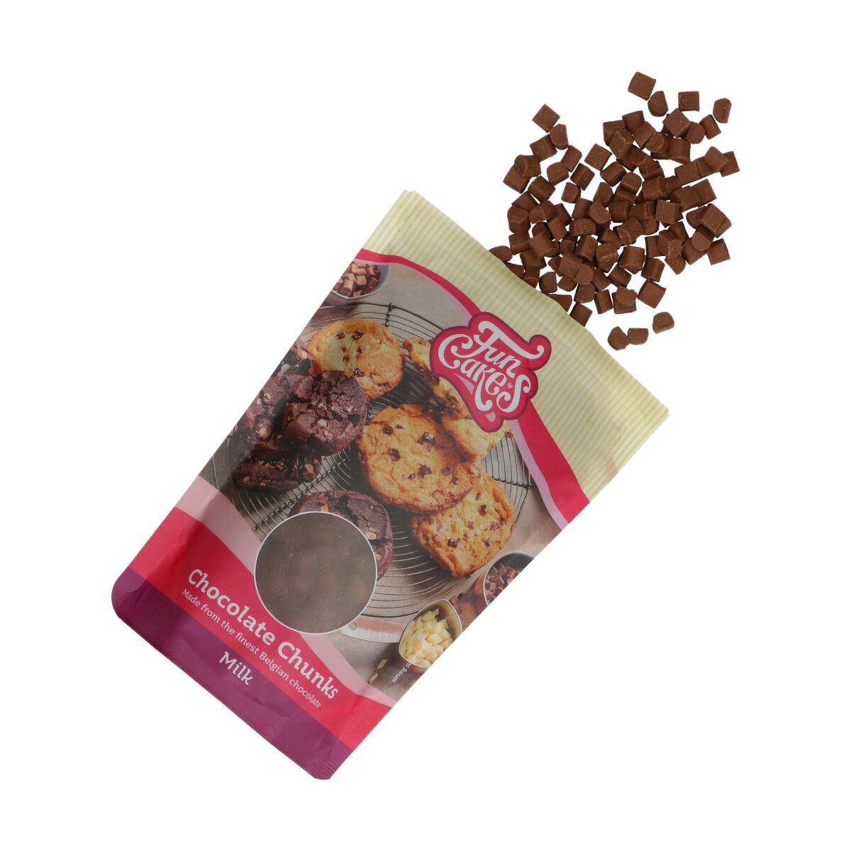 Funcakes sjokoladebiter lys sjokolade