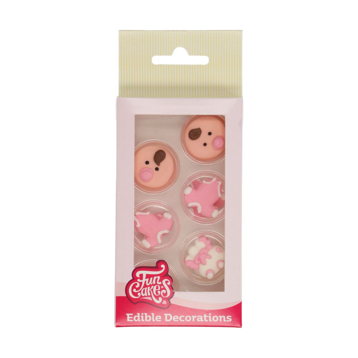 FunCakes spiselig kakepynt -Babyjente- sett/8 til rosa babyshower