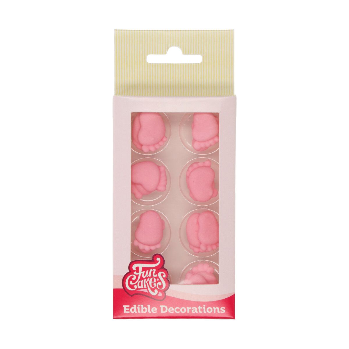 FunCakes spiselig kakepynt -Rosa babyføtter- pk/16