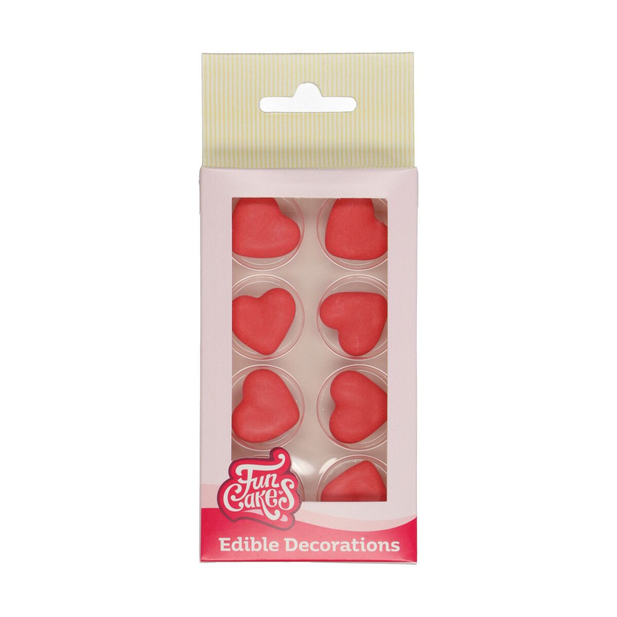 FunCakes Spiselig kakepynt Røde hjerter pk/8