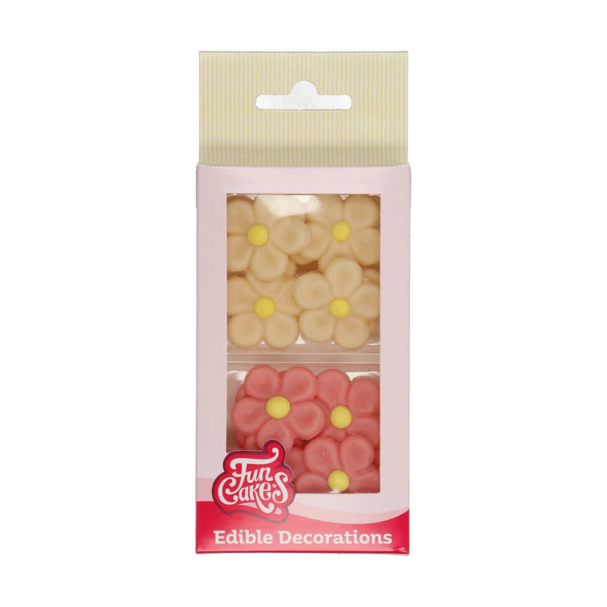 FunCakes Spiselig pynt Marsipan Hvite/Rosa blomster pk/12