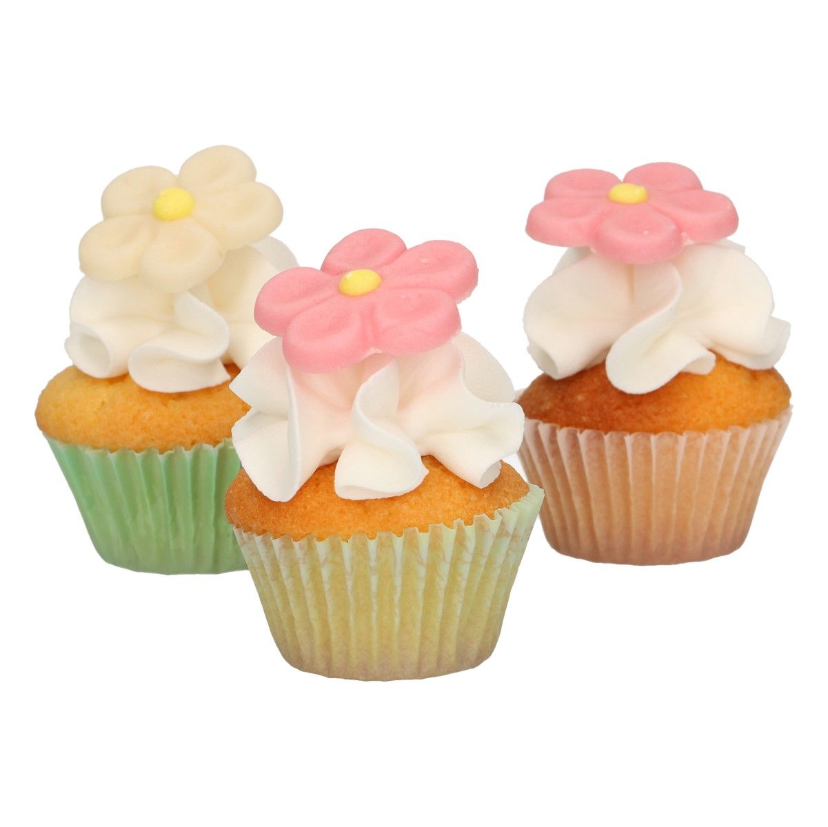 FunCakes Spiselig pynt Marsipan Hvite/Rosa blomster pk/12