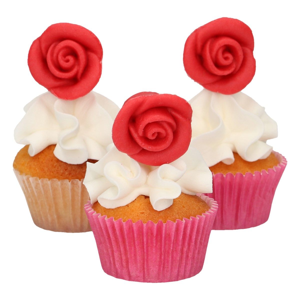 FunCakes spiselig kakepynt, Røde marsipanroser, pk/6