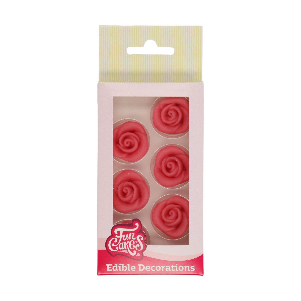 FunCakes spiselig kakepynt, Rosa marsipanroser, pk/6