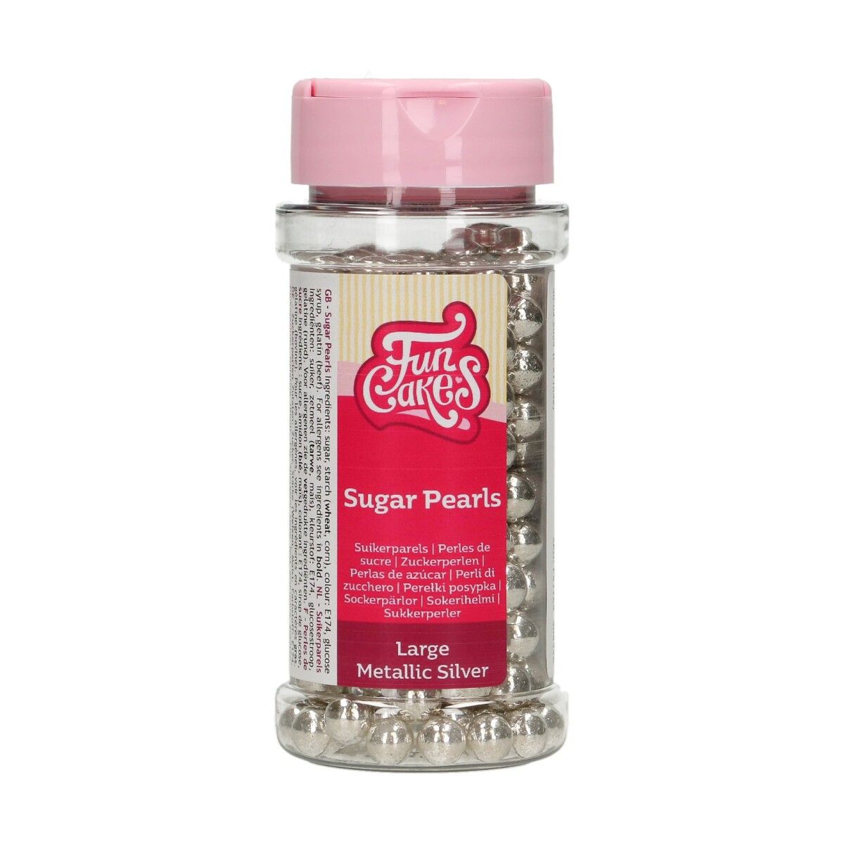 FunCakes Sugarpearls 8mm -Metallic Silver- 80g