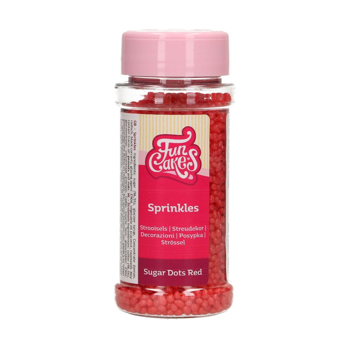 FunCakes Kakestrø Sugar Dots -Rød- 80g