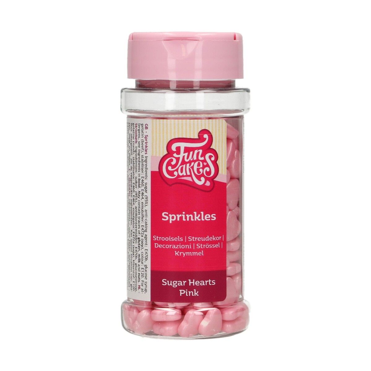 FunCakes Kakestrø Rosa hjerter 80g