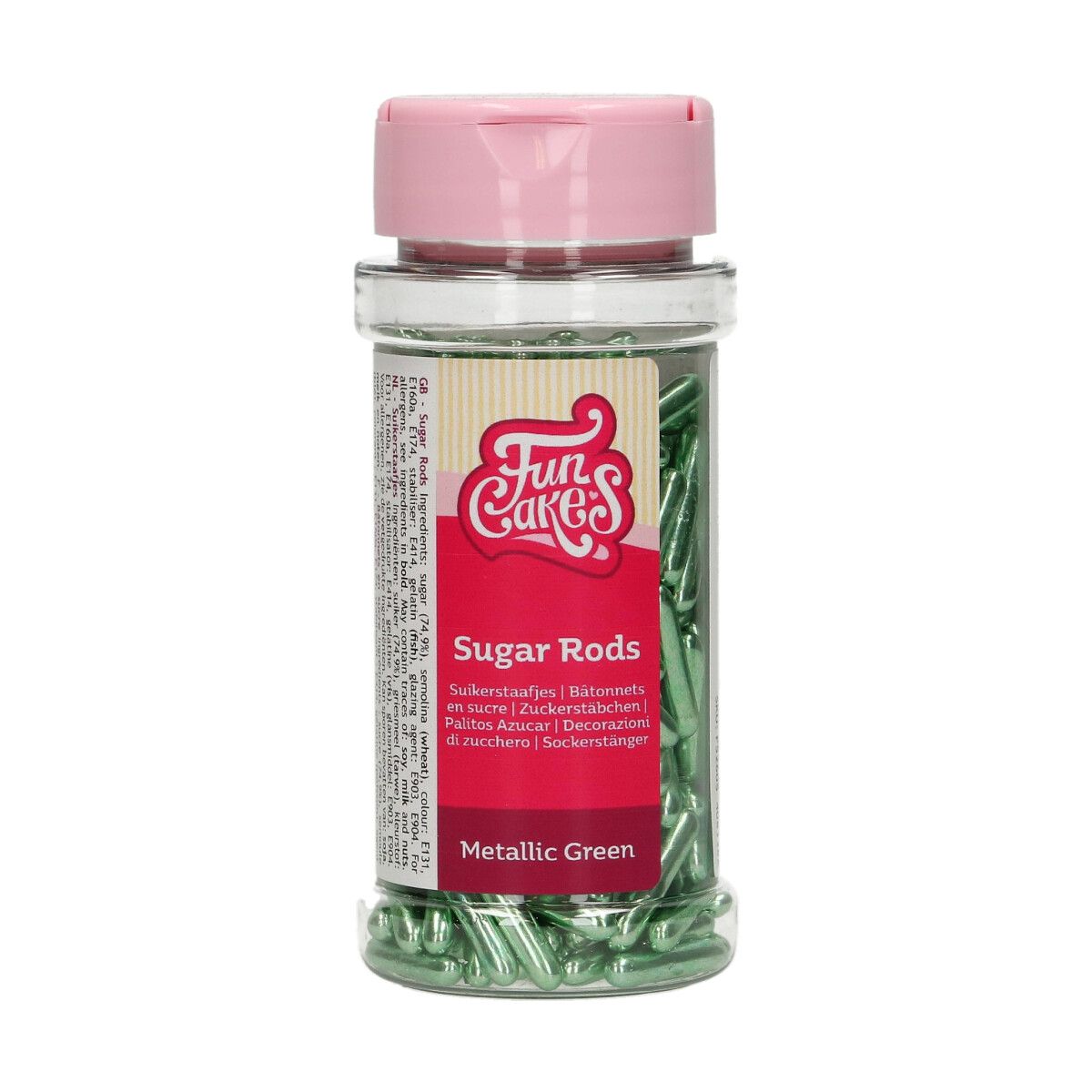 FunCakes kakestrø Metallic Sukkerstenger XL -Grønn- 70g