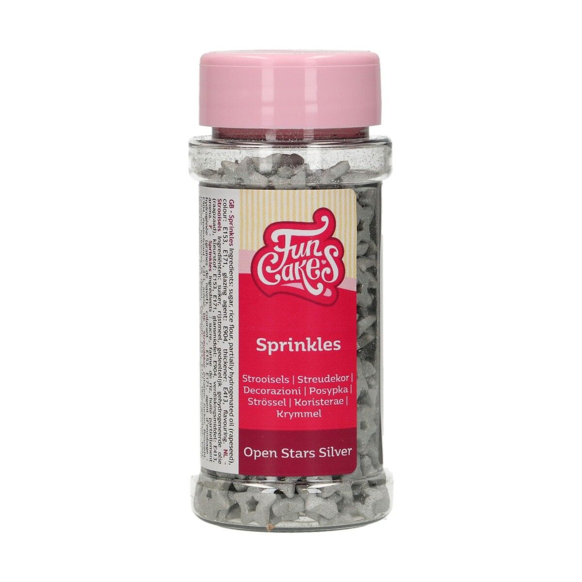 FunCakes kakestrø -Åpne stjerner Sølv- 50g 1