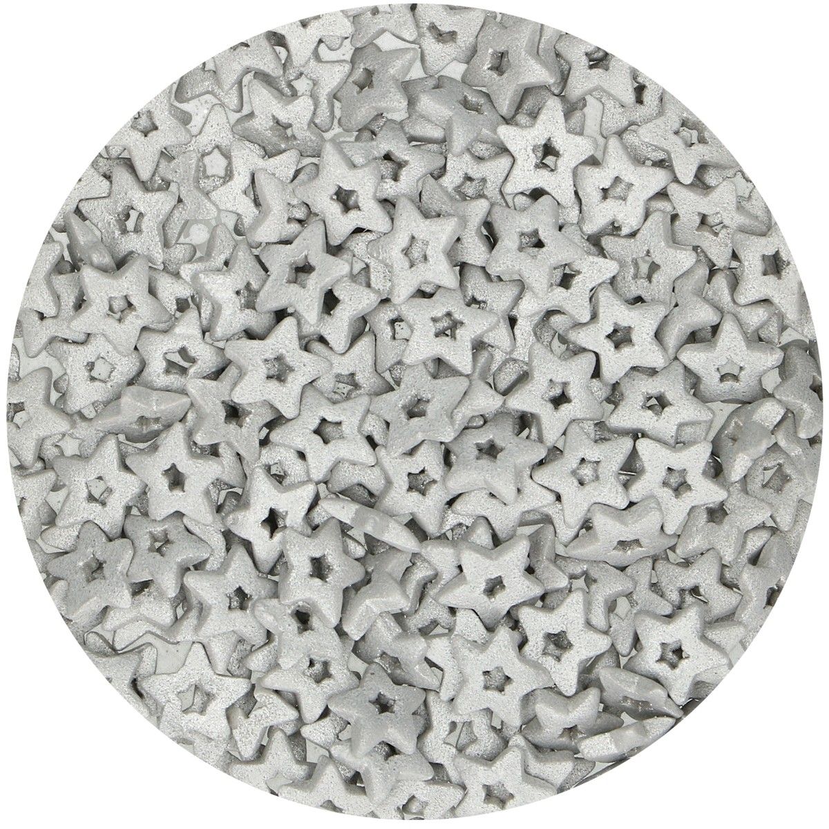 FunCakes kakestrø -Åpne stjerner Sølv- 50g 1