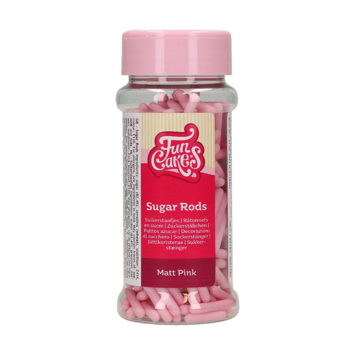 FunCakes kakestrø Sukkerstenger XL -Matt Rosa- 70g